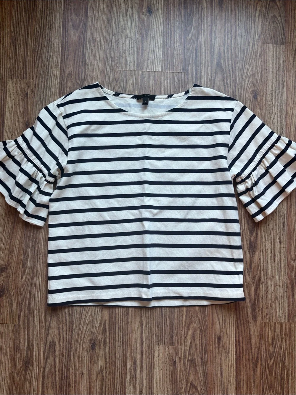 J.Crew Ruffle Sleeve Knit Top